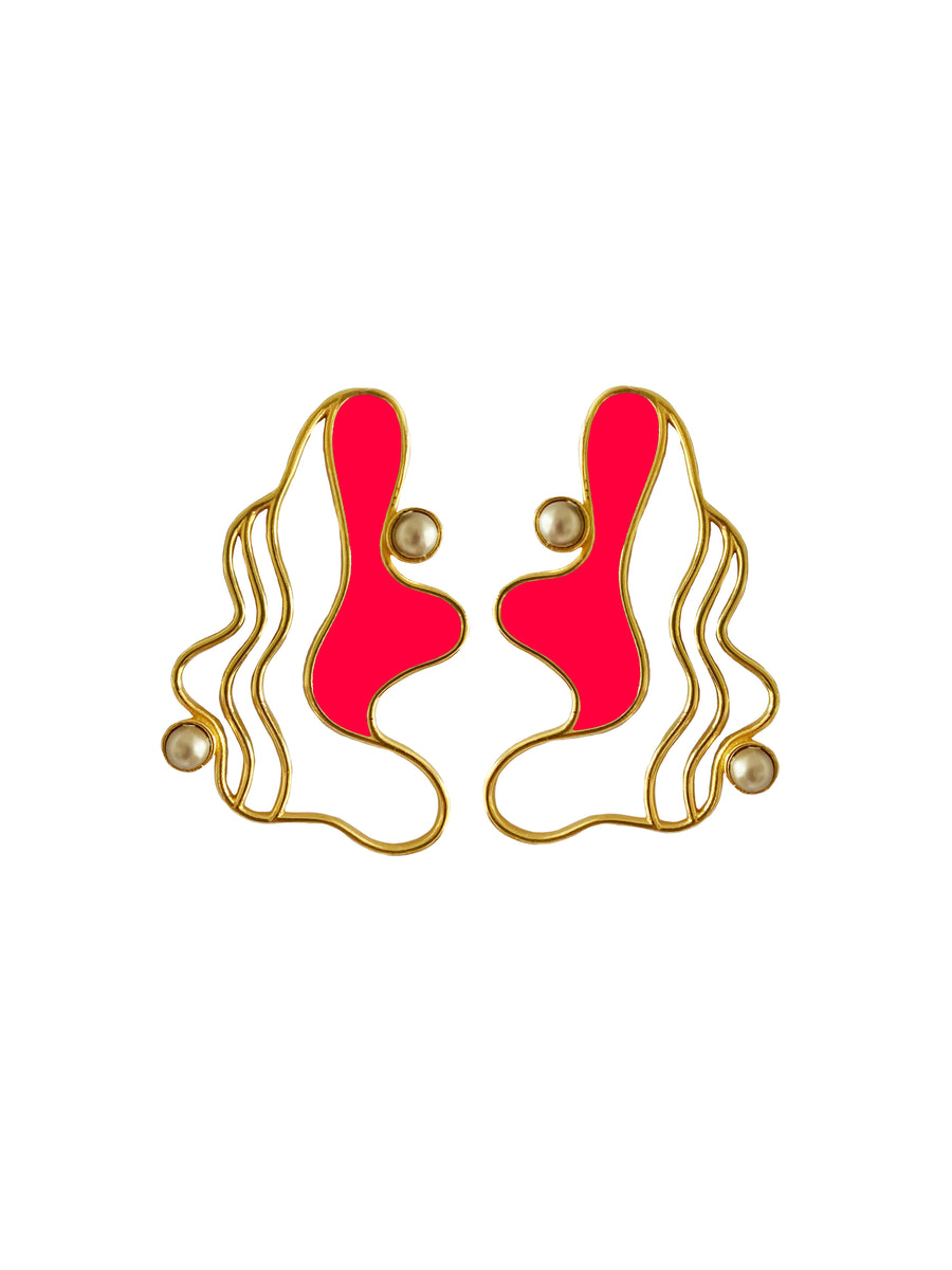 CORAL WHISPER STUDS