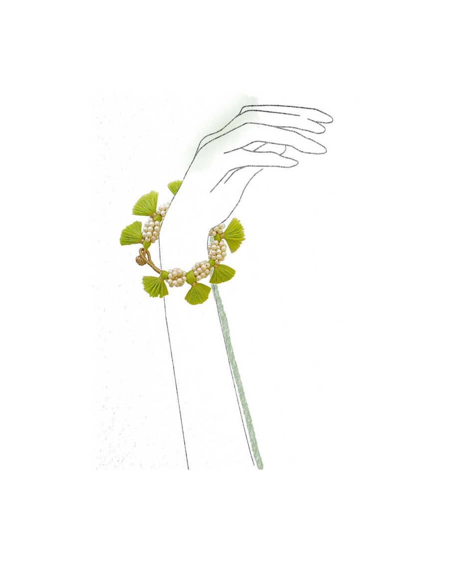 Botanico Wildflower Bracelet Lime Green