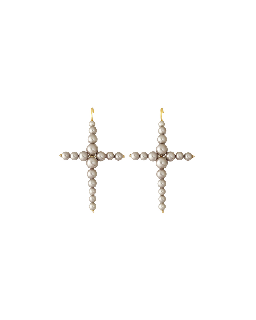 Pearl Cross Danglers