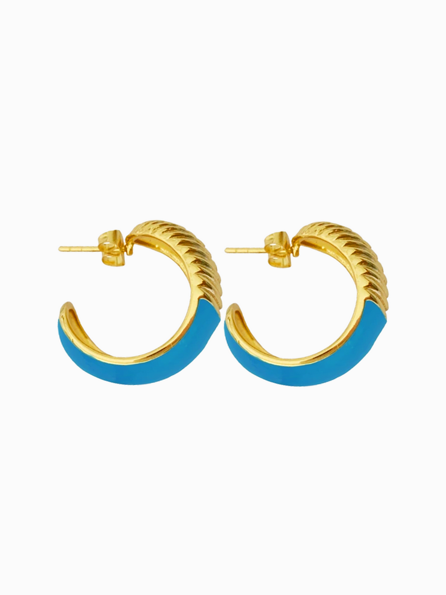 Enamelled Crescent Hoops