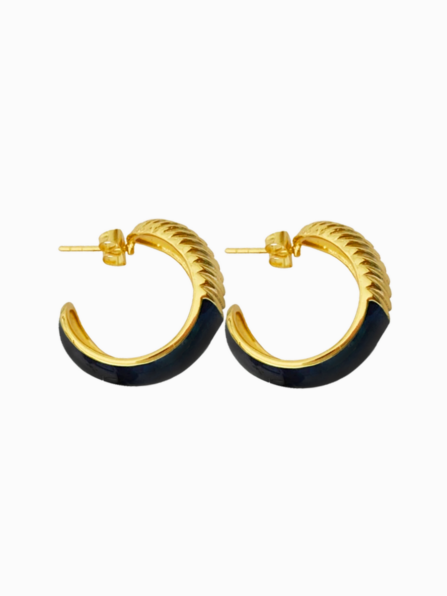 Enamelled Crescent Hoops