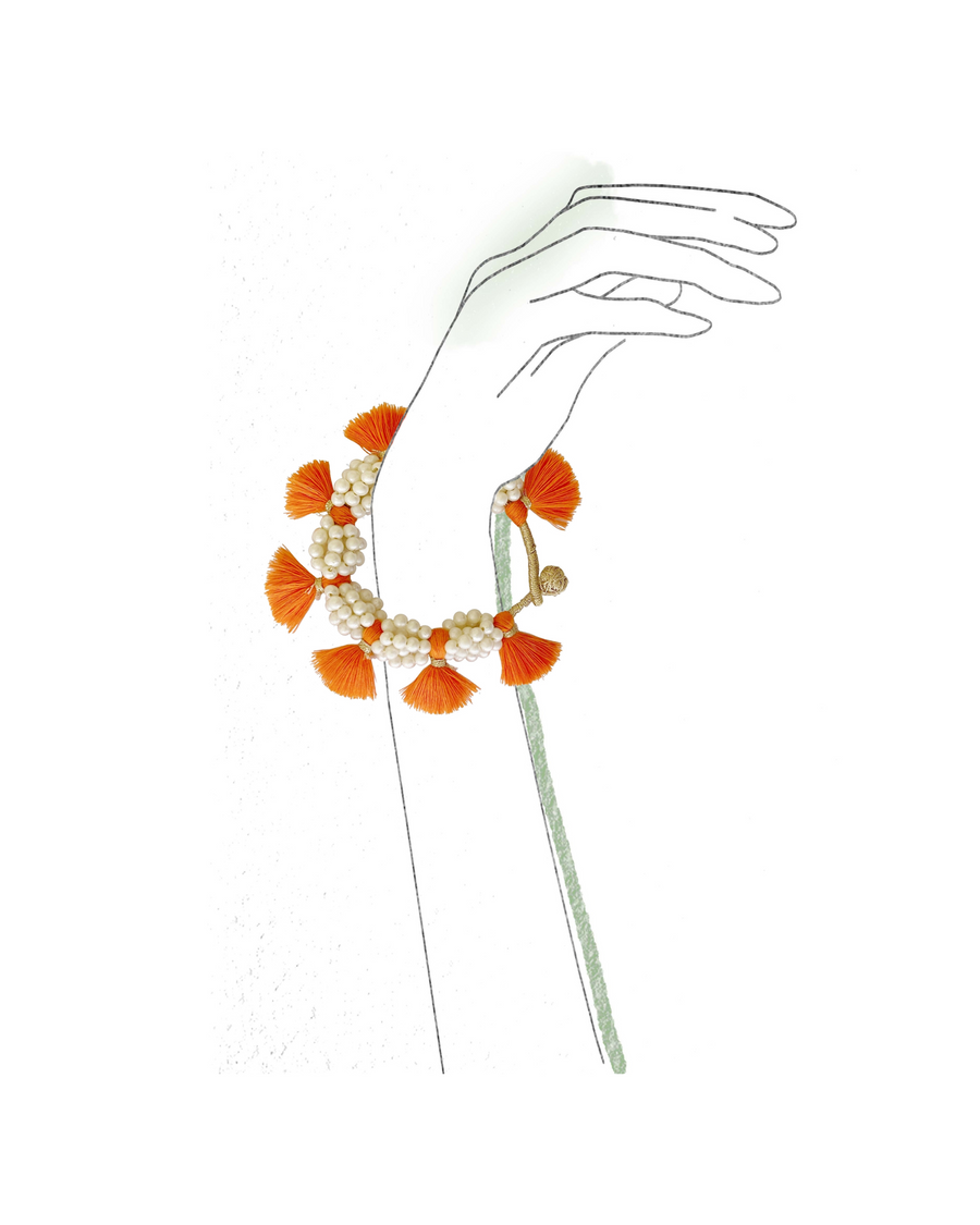Tulum Wildflower Bracelet Bright Orange