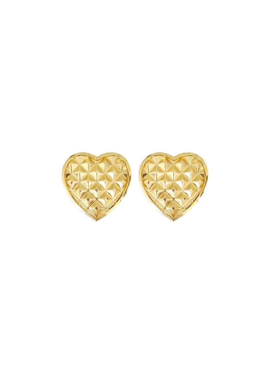 Quilted Heart Studs