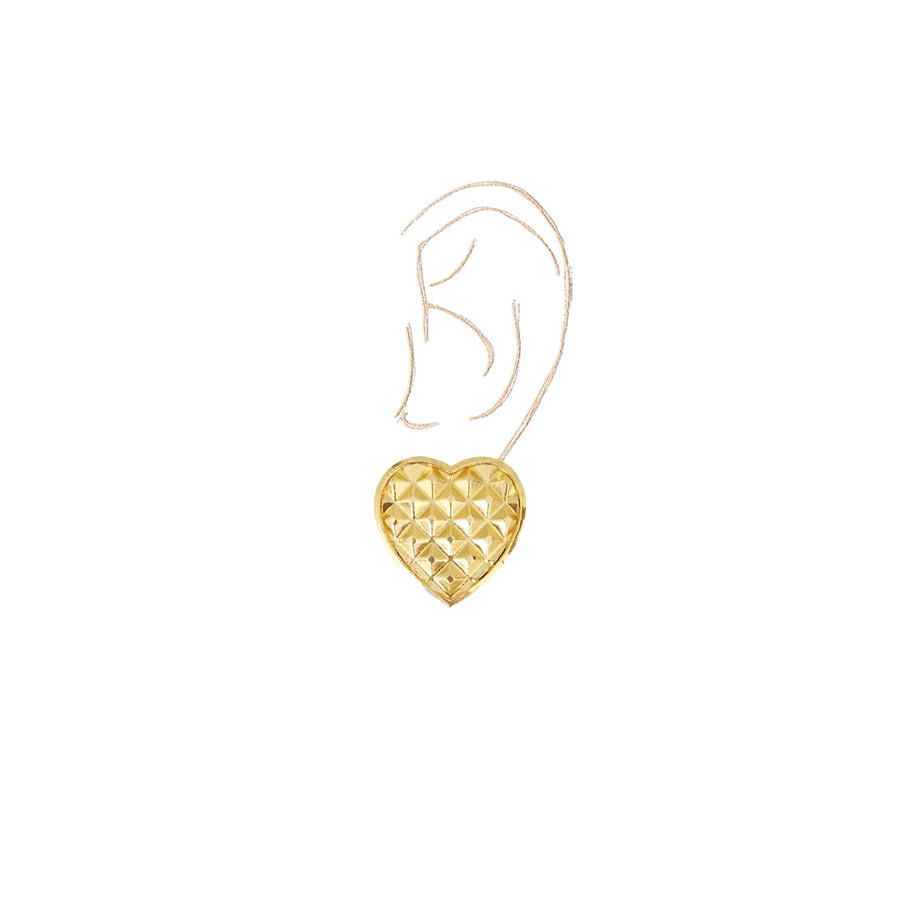 Quilted Heart Studs