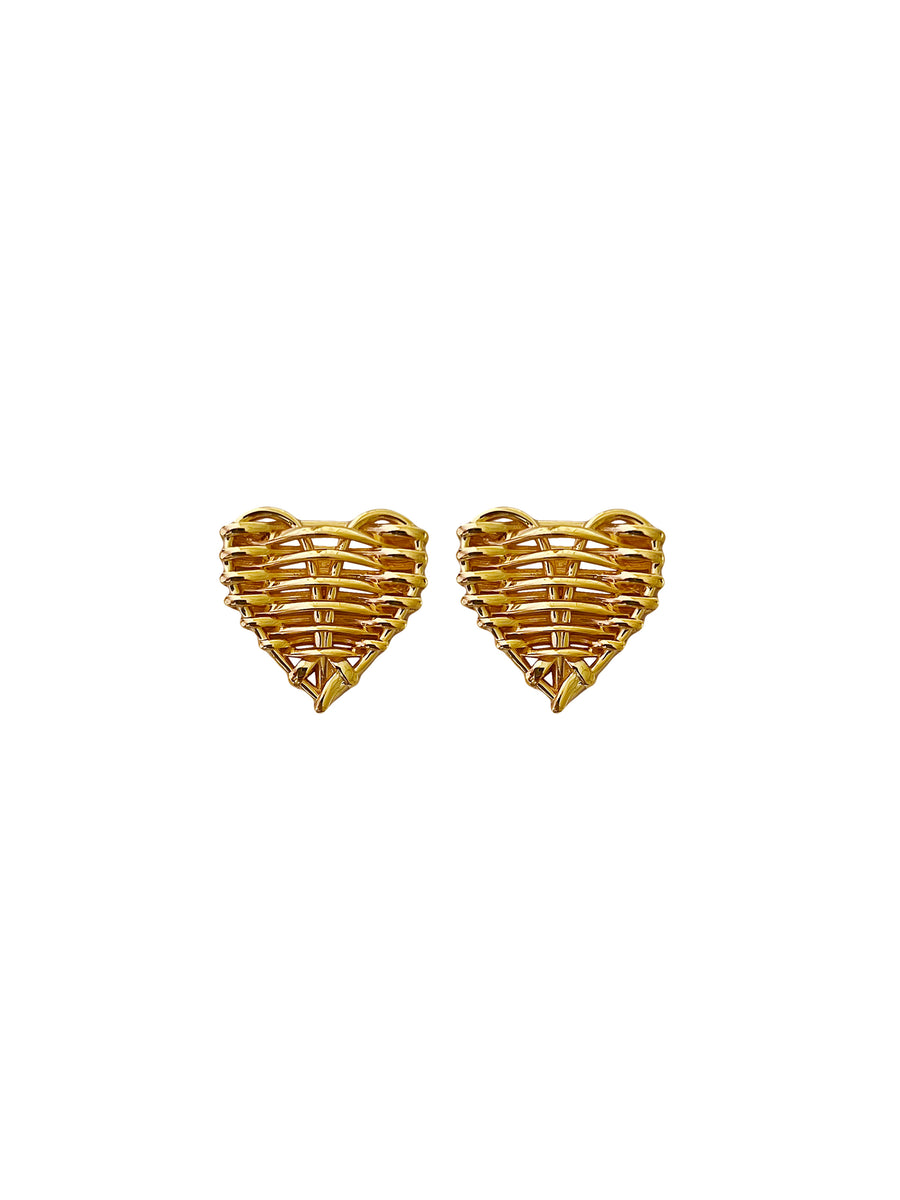 Woven Heart Studs